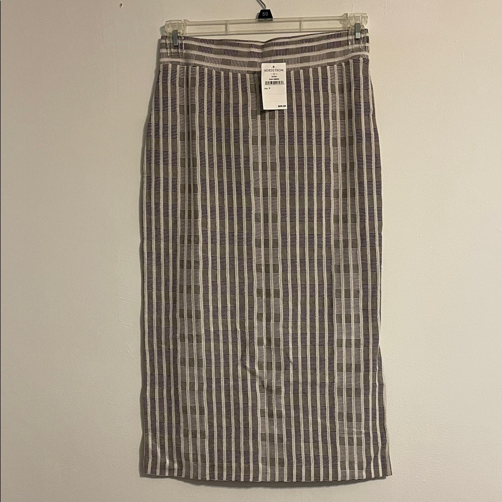 Nordstrom Gray Striped Pencil Skirt